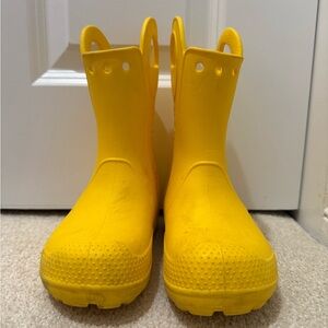 CROCS Kids Yellow Pull-On Rain Boots